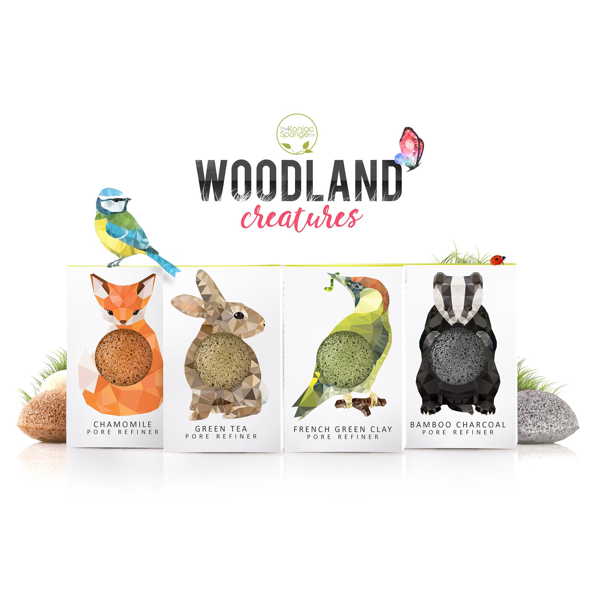 Woodland Woodpecker Pure Konjac Mini with Green Clay