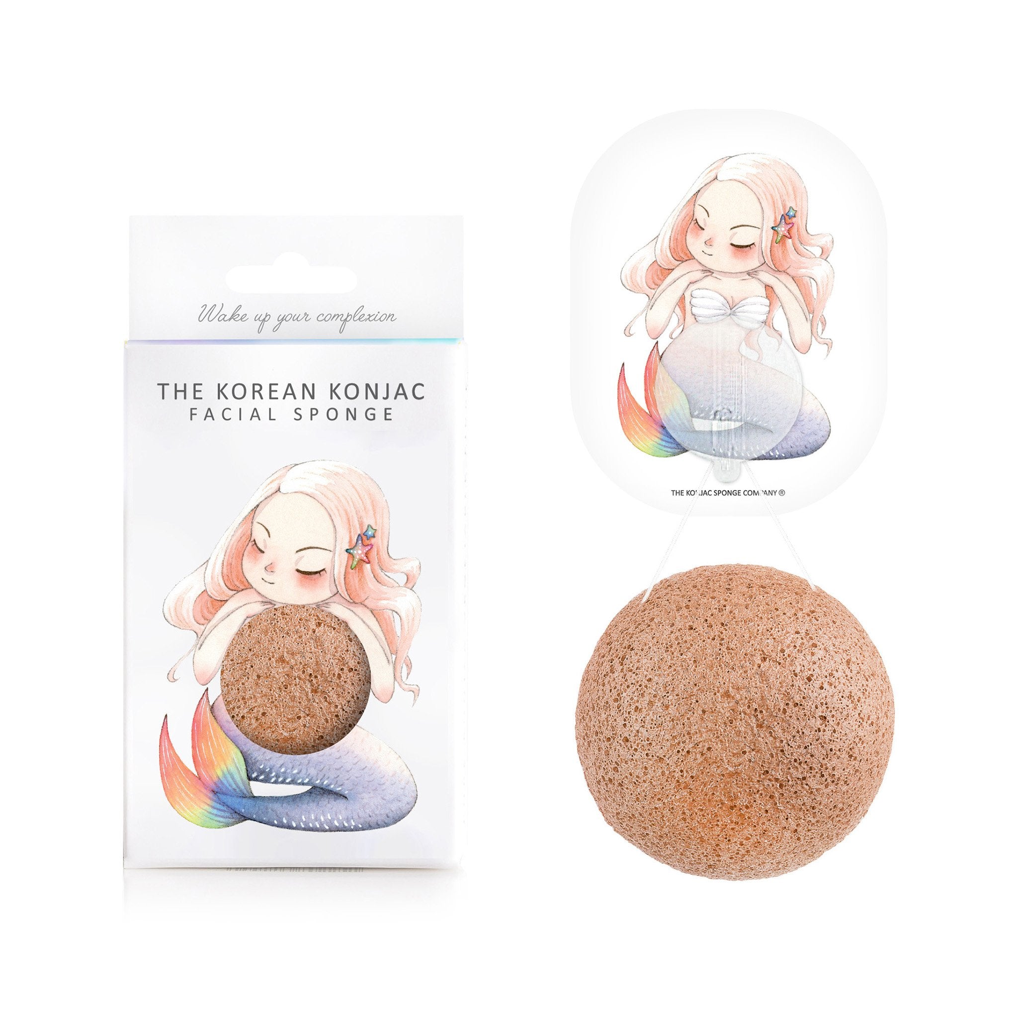 Mythical Mermaid Konjac Face Sponge & Hook French Pink Clay